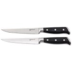 Laguiole cuisson - 2 couteaux � steak noir 25cm -  classique