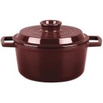 Laguiole cuisson - cocotte en fonte ronde 20cm -  masseiron merlot