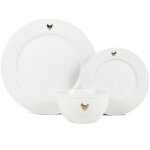 Laguiole cuisson - service 18 pi�ces blanc et or -  gallus