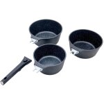 Laguiole cuisson - set de 3 casseroles noir amovible 16 / 18 / 20cm -  aliz�e