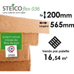 Laine de bois steico flex 36 - epaisseur 200mm (r=5, 55) - largeur 565mm - palette entire 16, 54m