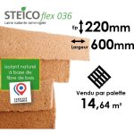 Laine de bois steico flex 36 - epaisseur 220mm (r=6, 10) - largeur 600mm - palette enti�re 14, 64m�