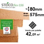 Laine de bois steico flex 36 - epaisseur 80mm (r=2, 20) - largeur 575mm - palette entire 42, 09m