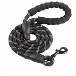 Laisse chien, laisse corde pour chien avec poign�e rembourr�e douce, fils tr�s r�fl�chissants, sacs � ...