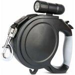 Laisse pour chien avec led lampe de poche, laisse rtractable pour chiens de jusqu' 30kg avec poigne ...
