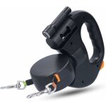 Laisse double pour 2 chiens, laisse chien enrouleur pour chien jusqu'� 25kg / 55 lb, ruban en nylon solide ...