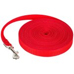 Laisse de dressage pour chien (10 m rouge) longue sangle en nylon mains libres pour chiens, chats, animal ...