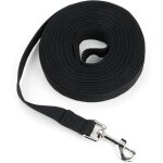Laisse de dressage pour chien noir 10 m - laisse en nylon avec poign�e confortable et mousqueton pivotant ...