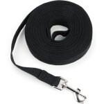 Laisse de dressage pour chien noir 10 m - laisse en nylon avec poign�e confortable et mousqueton pivotant ...