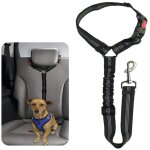 Laisse de s�curit� extensible pour animaux de compagnie ceinture de voiture avec mousqueton r�fl�chissante ...