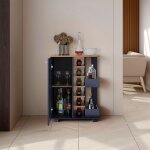 Lamar meuble bar avec casier � bouteilles, �tag�res et roulettes pour la maison