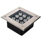 Lampadaire d'extrieur  encastrer carr led en acier inoxydable matriau tanche ip67 forte capacit ...