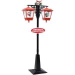 Lampadaire de nol, dcoration lumineuse de nol extrieur avec pre nol noir et rouge 81x40x188cm pvc ...