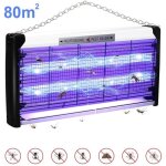 Lampe anti moustique 30w, lampe uv tue - mouche 1800v, efficace port�e 80m�, avec cha�ne et brosse, pour ...