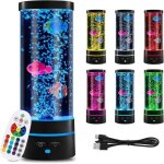 Lampe � bulles led 29 cm avec 16 couleurs ? poisson flottant ? effet aquatique relaxant ? t�l�commande ...