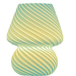 Lampe champignon, lampe de chevet champignon en verre, petite lampe de chevet ray�e, lampe tourbillon ...