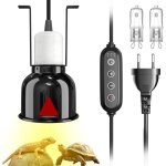 Lampe chauffante terrarium tortue terrestre, support lampe reptiles chauffante d�me r�flecteur avec 2 ...