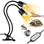 Lampe chauffante tortue � deux t�tes, 25w + 50w reptiles lampe tortue terrestre e27 uva + uvb lampe tortue ...