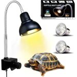 Lampe chauffante tortue, lampe reptiles et amphibiens avec 2 ampoules basking spot uva uvb et pince pivotante ...