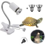 Lampe chauffante tortue, lampe chauffante terrarium  pince, lampe reptiles et amphibiens, avec 2 ampoules ...