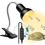 Lampe chauffante, lampe uva uvb pour reptiles avec tuyau rotatif � 360 � et minuterie, e27 lampe lampe ...