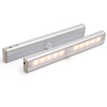 Lampe detecteur de mouvement interieur, lot de 2 lampe 10 led sans fil, lampe rechargeable usb d�tecteurs ...