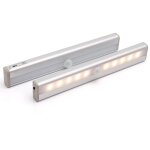 Lampe detecteur de mouvement interieur, lot de 2 lampe 10 led sans fil, lampe rechargeable usb dtecteurs ...