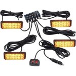 Lampe flash stroboscopique 12 leds pour voiture, feux de d�tresse, feux clignotants d'urgence, 8 modes, ...