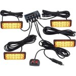 Lampe flash stroboscopique 12 leds pour voiture, feux de d�tresse, feux clignotants d'urgence, 8 modes, ...