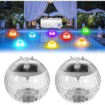 [jamais utilis�]lampe flottante piscine solaire, 2 pi�ces boule lumineuse piscine flottante, 7 rgb lumi�re ...