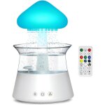 Lampe humidificateur nuage de pluie champignon avec sons de pluie, lampe de bureau pour dormir et se ...
