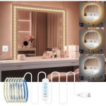Lampe de miroir led 2 m, 3 couleurs réglables, lampe de maquillage diy pour placard, coiffeuse, miroir, ... Lampe de miroir led 2 m, 3 couleurs réglables, lampe de maquillage diy pour placard, coiffeuse, miroir, ...