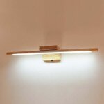 Lampe de miroir salle de bain bois avec interrupteur moderne led applique murale int�rieure ip44 �tanche ...