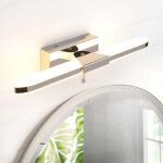 Lampe miroir salle de bain led 40cm - 8w 640lm 3000k ip44 acrylique - interrupteur � tirette
