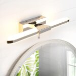 Lampe miroir salle de bain led 40cm - 8w 640lm 3000k ip44 acrylique - interrupteur � tirette