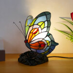 Lampe papillon tiffany lampe de table en verre teint� petite lampe de chevet pour fille cadeaux de f�te ...