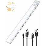 Lampe placard led detecteur de mouvement, reglette led cuisine sous meuble 2 en 1 rechargeable usb et ...
