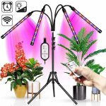 Lampe de plante, lampe pour plante 4 têtes lampe croissance spectre complet avec chronométrage auto - ... Lampe de plante, lampe pour plante 4 têtes lampe croissance spectre complet avec chronométrage auto - ...