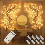 Lampe en rotin de saule pour la dcoration de la chambre - 2, 3 m 144 led plante artificielle dcorative ...