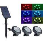 Lampe solaire de bassin 2 modes de lumire submersible rglable avec changement de couleur rvb, tanche ...