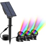 Lampe solaire sous - marines, 3 packs spots solaire, clairage submersible avec 2 modes, rgb changement ...