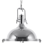 Lampe à suspension e27 max 40w en métal argenté abat - jour en coupole chic ebron Lampe à suspension e27 max 40w en métal argenté abat - jour en coupole chic ebron