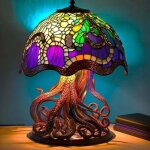Lampe de table animal en verre color�, lampe de chevet color�e r�tro, lampe de nuit en r�sine, lampe ...