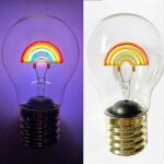 Lampe de table sans fil � ampoule tungst�ne r�tro � led arc - en - ciel, veilleuse de chambre � coucher ...