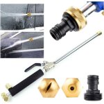 Lance jet haute pression pistolet, 2 embouts nettoyage raccord tuyau douche hydro jet power