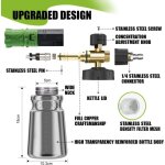 Lance � mousse � neige compatible avec nettoyeurs haute pression 1 / 4 connexion rapide, distributeur ...