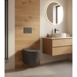 Laneri wc suspendu s�rie new bent ? cuvette rimless sans bride gris mat ? dimensions r�duites 49, 5 cm ...