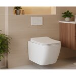 Laneri wc suspendu s�rie new edge ? cuvette rimless sans bride blanc brillant ? dimensions r�duites 51, ...