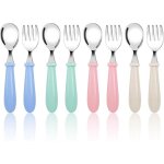 Lanjue 8 pi�ces set couverts enfant en inox, 4 x fourchettes enfant et 4 x cuill�res enfant, couverts ...