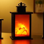 Lanterne de cheminée traditionnelle et chaleureuse réalisée avec une lampe de table led de style charbon ... Lanterne de cheminée traditionnelle et chaleureuse réalisée avec une lampe de table led de style charbon ...